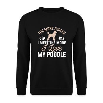 Ich liebe meinen Pudel - Unisex Pullover - Schwarz - Vorne - Alina (178cm) & Michal (187cm)