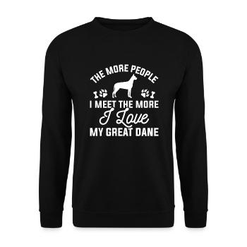 I Love My Great Dane - Unisex Sweatshirt - black - Front - Alina (178cm) & Michal (187cm)