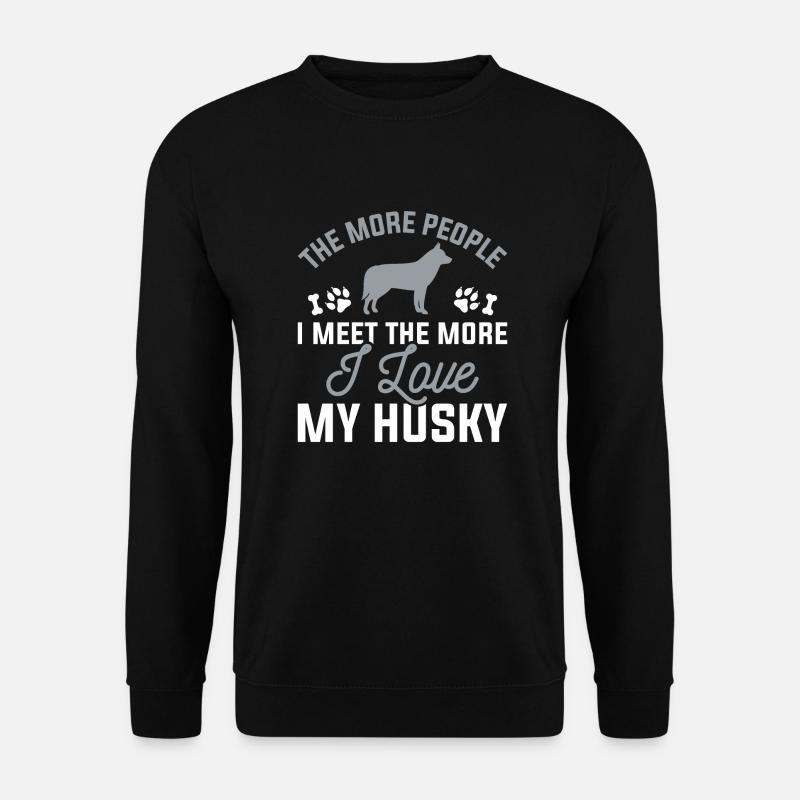 Ich liebe meinen Husky - Unisex Pullover - Schwarz