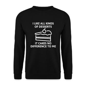 Es Kuchen keinen Unterschied für mich - Unisex Pullover - Schwarz - Vorne - Alina (178cm) & Michal (187cm)