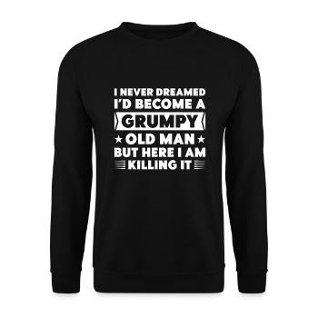 Vieil homme grincheux - Sweat-shirt Unisexe - noir - Devant - Alina (178cm) & Michal (187cm)