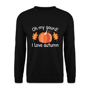 Oh My Gourd I Love Autumn - Unisex Sweatshirt - black - Front - Alina (178cm) & Michal (187cm)