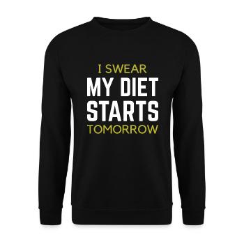 Je jure que mon régime commence demain - Sweat-shirt Unisexe - noir - Devant - Alina (178cm) & Michal (187cm)
