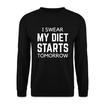Je jure que mon régime commence demain - Sweat-shirt Unisexe - noir - Devant - Alina (178cm) & Michal (187cm)