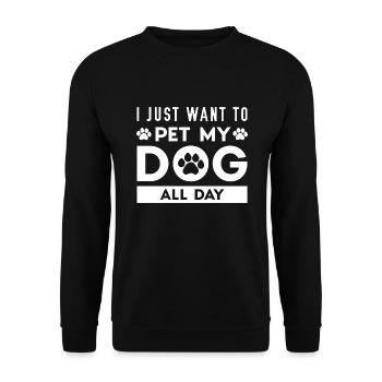 Je veux juste caresser mon chien toute la journée - Sweat-shirt Unisexe - noir - Devant - Alina (178cm) & Michal (187cm)