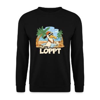 Loppt Bird - Unisex Pullover - Schwarz - Vorne - Alina (178cm) & Michal (187cm)