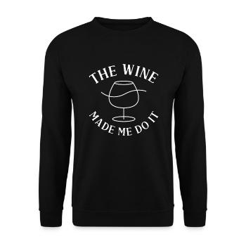 Der Wein hat mich dazu gebracht, es zu tun - Unisex Pullover - Schwarz - Vorne - Alina (178cm) & Michal (187cm)