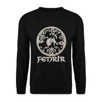Fenriswolf, Fenrir, Wolf, nordischen Mythologie - Unisex Pullover - Schwarz - Vorne - Alina (178cm) & Michal (187cm)