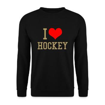 I Love Hockey - Unisex Sweatshirt - black - Front - Alina (178cm) & Michal (187cm)