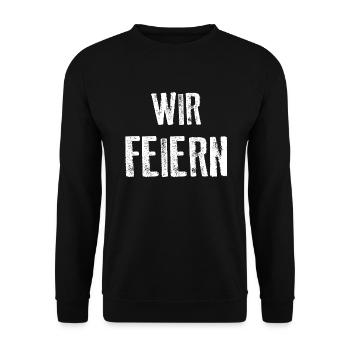 Wir feiern Junggesellenabschied - Unisex Pullover - Schwarz - Vorne - Alina (178cm) & Michal (187cm)
