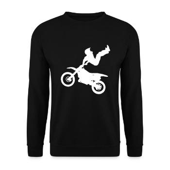 Motocross Motorrad Chopper Cruiser Biker Geschenk - Unisex Pullover - Schwarz - Vorne - Alina (178cm) & Michal (187cm)