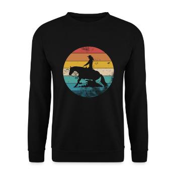 Sliding stop Western riding Reining gift - Unisex Sweatshirt - black - Front - Alina (178cm) & Michal (187cm)