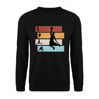 Colorful basketball player | Basketball | Gift - Unisex Sweatshirt - black - Front - Alina (178cm) & Michal (187cm)