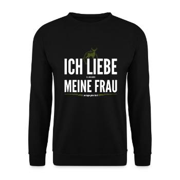 Jäger Jägerin Jagen Jagd Jagt Hunting Hunter Hunt - Unisex Pullover - Schwarz - Vorne - Alina (178cm) & Michal (187cm)