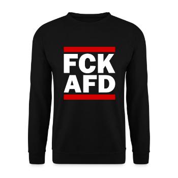 Fck afd - Unisex Pullover - Schwarz - Vorne - Alina (178cm) & Michal (187cm)