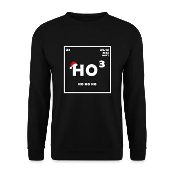 HO HO HO Chemistry Element Christmas Gift - Unisex Sweatshirt - black - Front - Alina (178cm) & Michal (187cm)