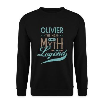 OLIVIER personalized t-shirt gift first name olive tree - Unisex Sweatshirt - black - Front - Alina (178cm) & Michal (187cm)