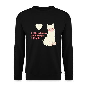 Alpaca - Unisex Sweatshirt - black - Front - Alina (178cm) & Michal (187cm)