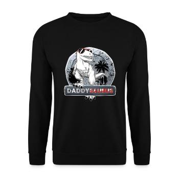 Daddysaurus Dinosaurier Papa Lustig - Unisex Pullover - Schwarz - Vorne - Alina (178cm) & Michal (187cm)