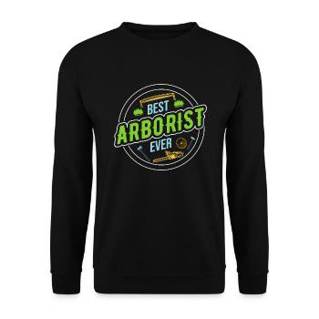 Logger Lumberjack Chainsaw - Unisex Sweatshirt - black - Front - Alina (178cm) & Michal (187cm)