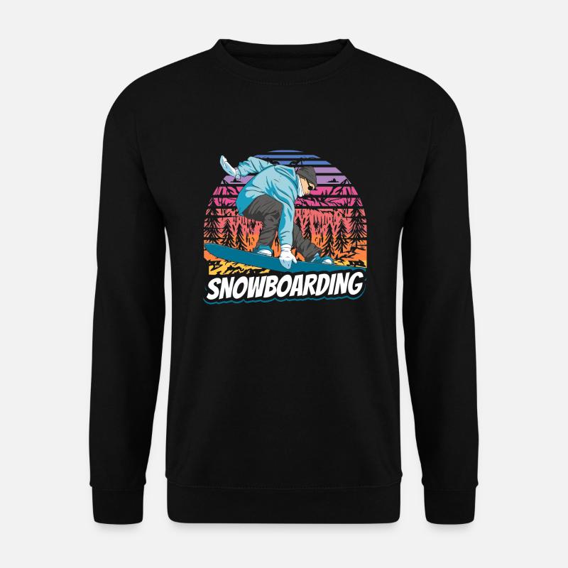 Snowboarding Retro - Unisex Pullover - Schwarz