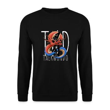 TKD Korea Yin & Yang Dragon Taekwondo - Unisex Sweatshirt - black - Front - Alina (178cm) & Michal (187cm)