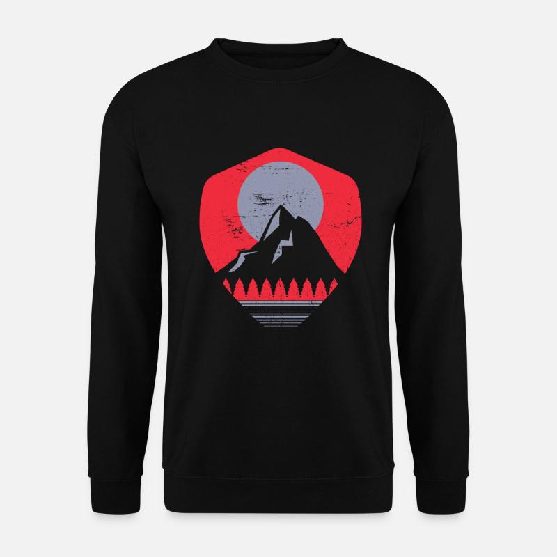 Panorama in den Bergen | Natur Wandern Aussicht - Unisex Pullover - Schwarz