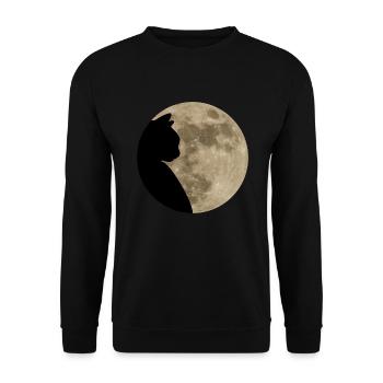 Chat silhouette de lune silhouette chat silhouette maman - Sweat-shirt Unisexe - noir - Devant - Alina (178cm) & Michal (187cm)