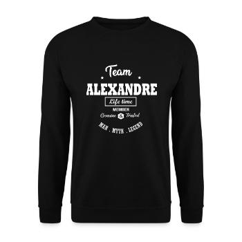 Personalized ALEXANDRE TEAM Gift - Unisex Sweatshirt - black - Front - Alina (178cm) & Michal (187cm)