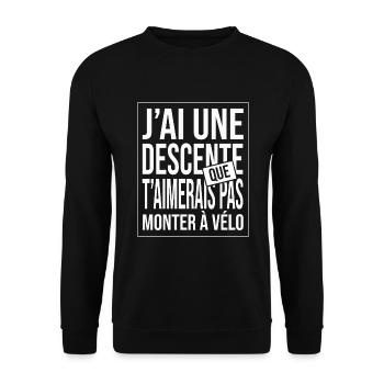 j'ai une descente cadeau homme humour alcool vélo - Sweat-shirt Unisexe - noir - Devant - Alina (178cm) & Michal (187cm)