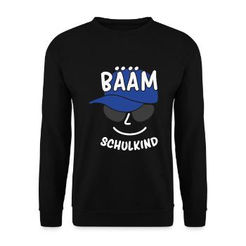 Bääm Schulkind cooler Erstklässler Spruch - Unisex Pullover - Schwarz - Vorne - Alina (178cm) & Michal (187cm)