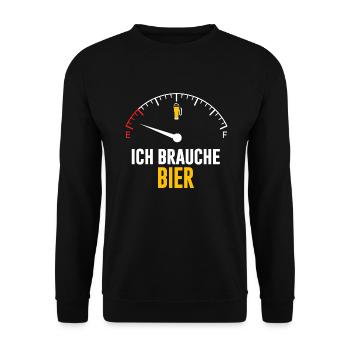 Bier Beer Alkohol Party Saufen JGA Fest - Unisex Pullover - Schwarz - Vorne - Alina (178cm) & Michal (187cm)