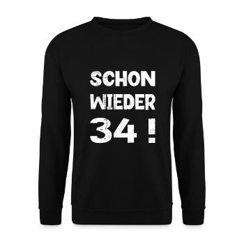schon wieder 34! - Unisex Pullover - Schwarz - Vorne - Alina (178cm) & Michal (187cm)