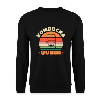Kombucha Queen - Unisex Sweatshirt - black - Front - Alina (178cm) & Michal (187cm)