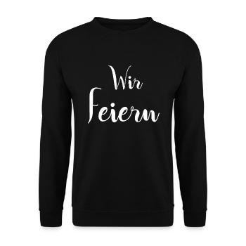 Wir feiern Junggesellenabschied Brautjungfern - Unisex Pullover - Schwarz - Vorne - Alina (178cm) & Michal (187cm)