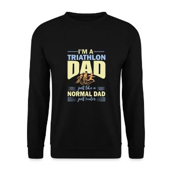 Triathlon Dad - Vater - Triathlet - Papa - Unisex Pullover - Schwarz - Vorne - Alina (178cm) & Michal (187cm)