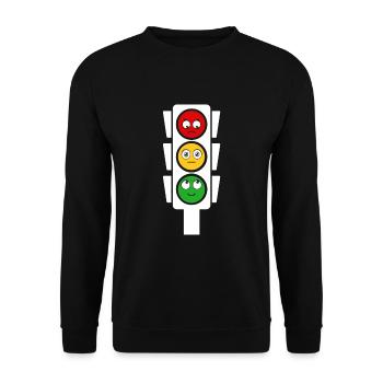 Traffic light types - funny T-shirt for motorists - Unisex Sweatshirt - black - Front - Alina (178cm) & Michal (187cm)