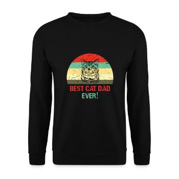 Katze Vater Bester Vater Geschenkidee Geschenk - Unisex Pullover - Schwarz - Vorne - Alina (178cm) & Michal (187cm)