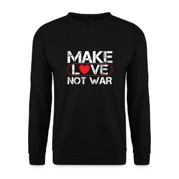 MAKE LOVE NOT WAR - Unisex Sweatshirt - black - Front - Alina (178cm) & Michal (187cm)