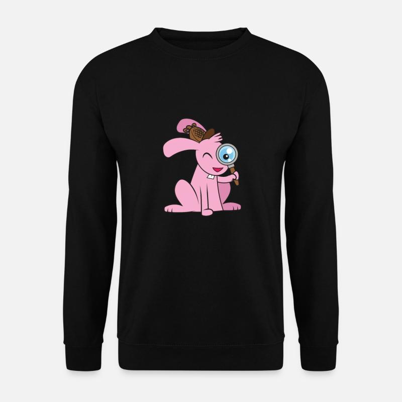 Easter bunny on egg hunt - Unisex Sweatshirt - black