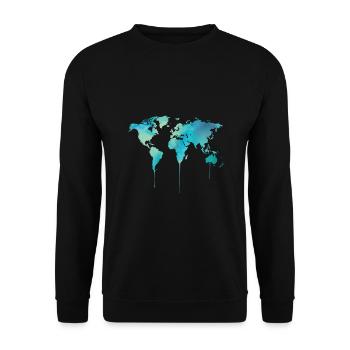 World map - Unisex Sweatshirt - black - Front - Alina (178cm) & Michal (187cm)