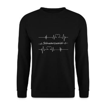 Schwarzwaldliebe - Motiv für Schwarzwald Fans - Unisex Pullover - Schwarz - Vorne - Alina (178cm) & Michal (187cm)