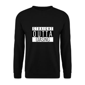Straight Outta Giasing - Giesing Shirt - Unisex Pullover - Schwarz - Vorne - Alina (178cm) & Michal (187cm)