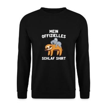 Mein Offizielles Schlaf Shirt Faultier Koala Relax - Unisex Pullover - Schwarz - Vorne - Alina (178cm) & Michal (187cm)