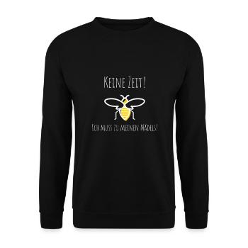 Keine Zeit - Ich muss zu meinen Bienen Imker Shirt - Unisex Pullover - Schwarz - Vorne - Alina (178cm) & Michal (187cm)