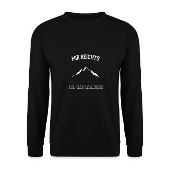Mir Reichts! Ich geh Wandern - Wander Shirt - Unisex Pullover - Schwarz - Vorne - Alina (178cm) & Michal (187cm)