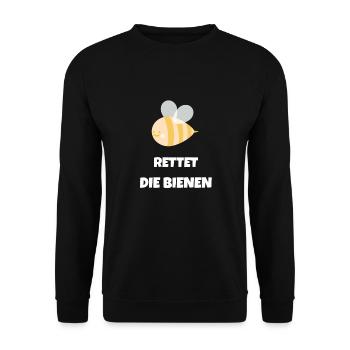 Rettet die Bienen - Lustiges Bienen Shirt - Unisex Pullover - Schwarz - Vorne - Alina (178cm) & Michal (187cm)