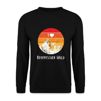 Bayerischer Wald - Lustig bayerisch - Unisex Pullover - Schwarz - Vorne - Alina (178cm) & Michal (187cm)