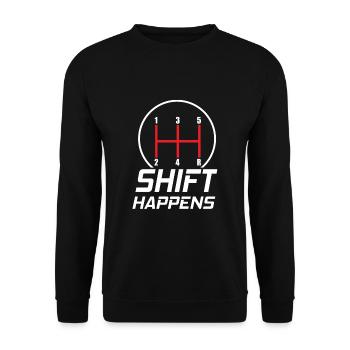 Shift Happens - Tuning Racing JDM - Unisex Sweatshirt - black - Front - Alina (178cm) & Michal (187cm)