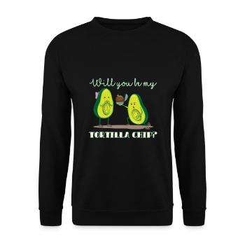 Serez-vous ma puce tortilla - application - Sweat-shirt Unisexe - noir - Devant - Alina (178cm) & Michal (187cm)